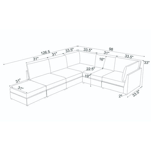 Modern Reversible Modular Sectional