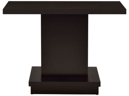 Fiona - Pedestal Console Table With Geometric Design - Cappuccino