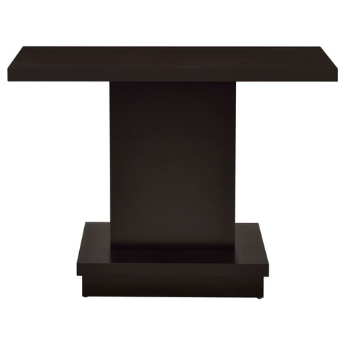 Fiona - Pedestal Console Table With Geometric Design - Cappuccino