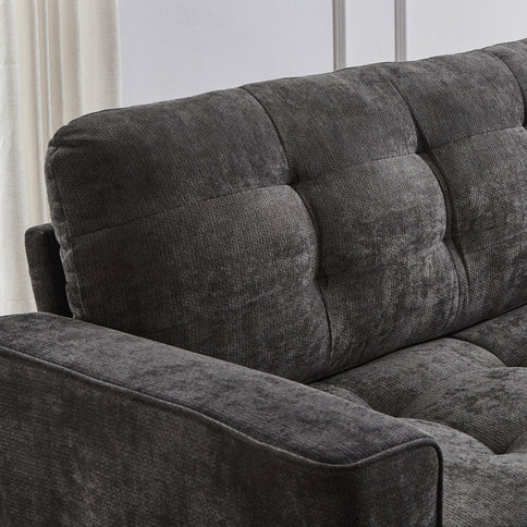 Modern Sectional Sofa U-Shaped With Movable Ottomans, tooth Speakers, LED Lights And Modular Storage