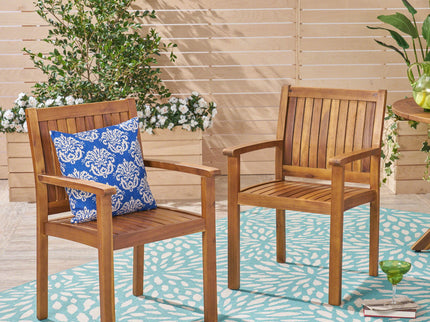 Amethyst - Outdoor Dining Chair With Slat Design (Set of 2) - Natural
