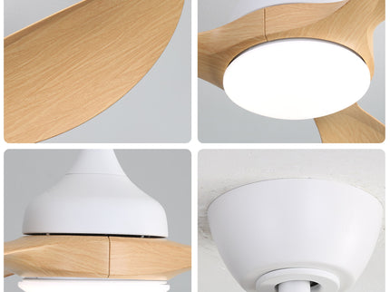 Modern Ceiling Fans Dimmable LED Light Quiet DC Reversible Motor For Indoor & Outdoor - White