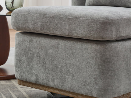 Wide Modern Cushioned Armless Metal Base 360° Swivel Chair With Pillow