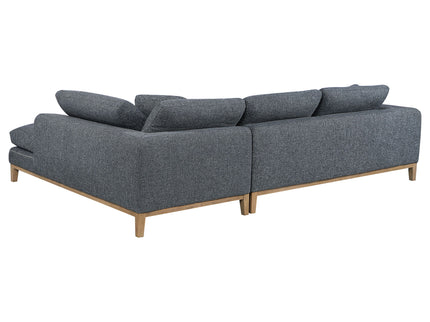 Harlan - L-Shape Upholstered Sectional With Pillows - Gray