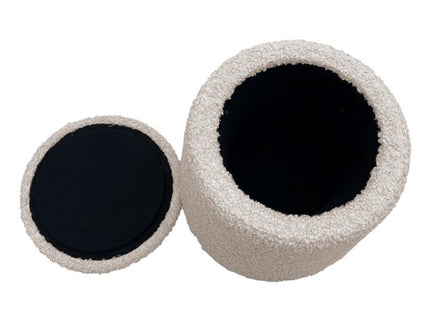 Elegant Round Storage Ottoman Upholstered