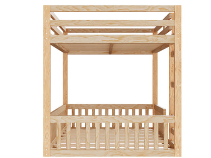 Stylish Bunk Bed With Ladder And Guardrails