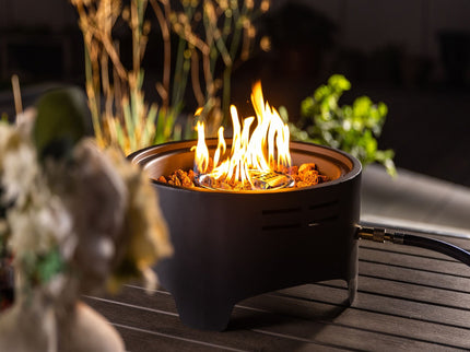 Propane Tabletop Gas Fire Pit, 40000 Btu Round For Outdoor - Black