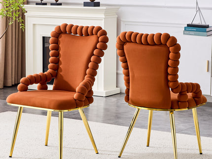 Puffy Bubble, Ball Chain Chair With Armrests For Dining Room (Set of 2)