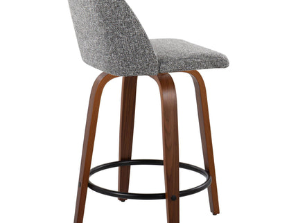 Toriano - Mid Century Modern, Fixed Height Counter Stool & Swivel And Round Footrest (Set of 2)