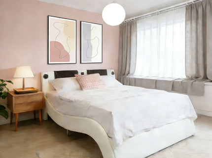 Platform Bed Frame With LED Lighting, tooth Music, Vibration Massage