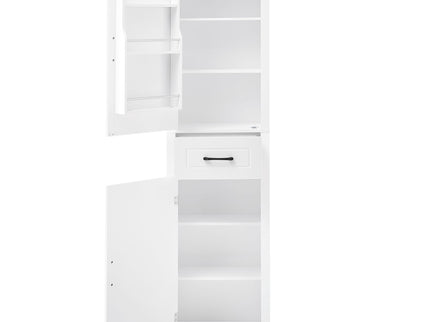 Tall Freestanding Bathroom Storage Cabinet With 2 Doors And Adjustable Shelves