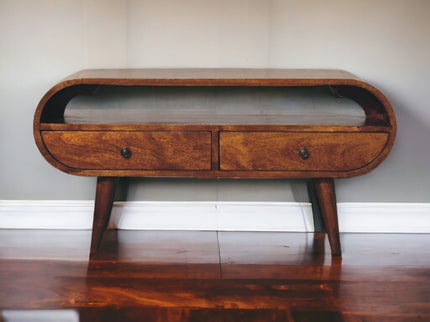 Solid Wood Circular TV Stand