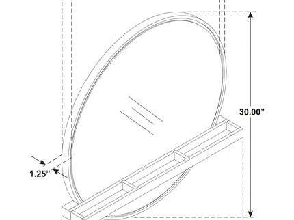 Benson - Round Vanity Wall Mirror With Shelf - Sand