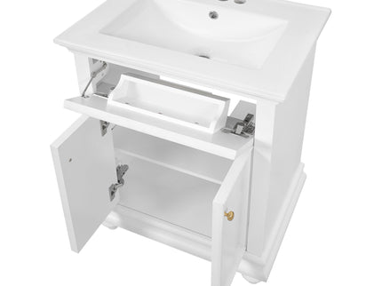 Modern Bathroom Vanity With Tip-Out Drawer And Soft-Close Hinges