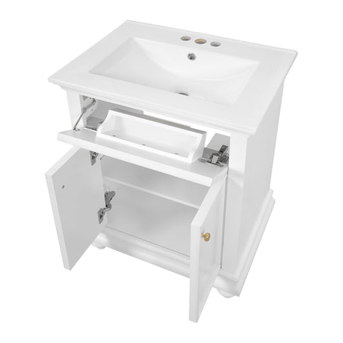 Modern Bathroom Vanity With Tip-Out Drawer And Soft-Close Hinges