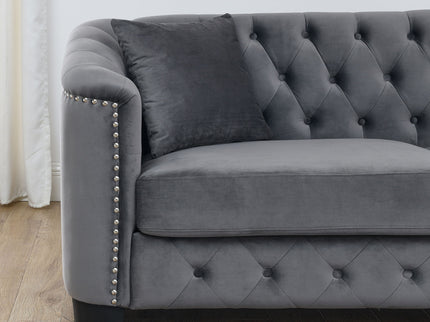 Modern Chesterfield Sofa With Tufted Backrest For Living Room