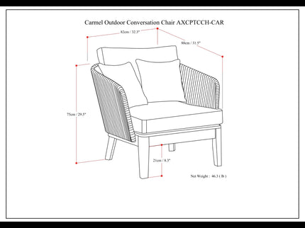 Carmel - Outdoor Conversation Chair - Sand Drift