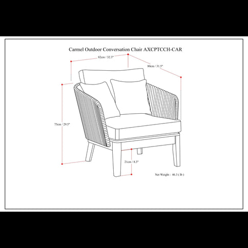 Carmel - Outdoor Conversation Chair - Sand Drift