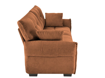 Modern Sofa & Pillows, Textured Cover, High Rebound Cushions