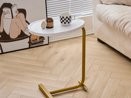 C-Shaped Side Table, Small Sofa Table For Cough, Bedroom
