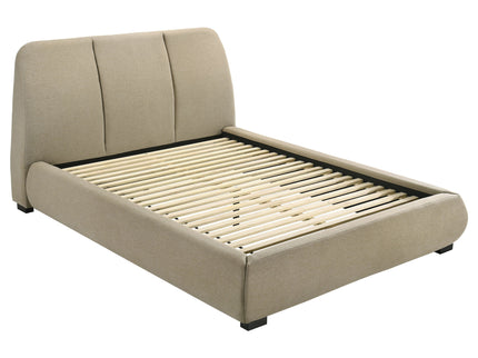 Modern Upholstered Platform Bed With Tufted Headboard