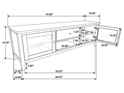 Evanston - 3 Piece 67" TV Stand - White