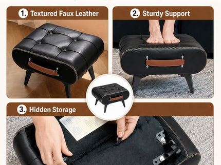 Minimalist Footstool With Hidden Storage