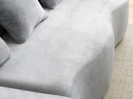 Modular L-Shape Sectional Sofa With Curved Chaise
