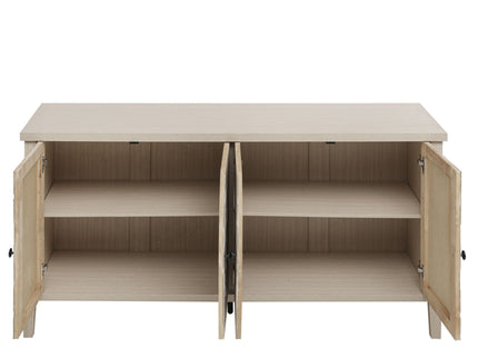 Modern Storage Cabinet With 4 Doors & Adjustable Shelves