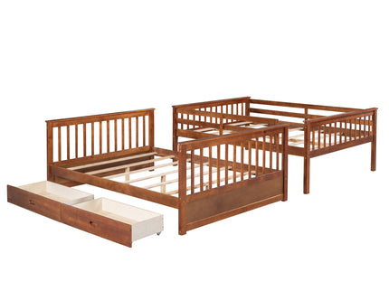 Bunk Bed With Ladders And 2 Storage Drawers
