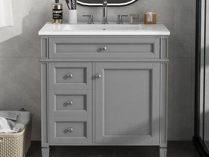 Bathroom Vanity With Top Sink, Storage Cabinet With 2 Drawers, Tip Out Drawer