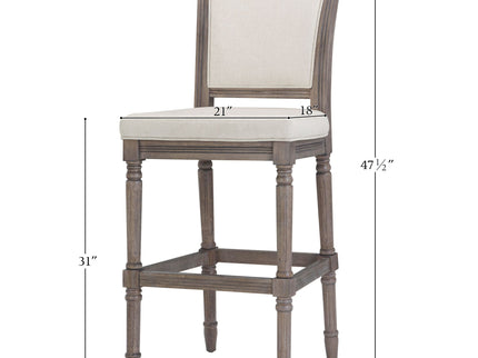 Stool With Upholstered Seat And Back