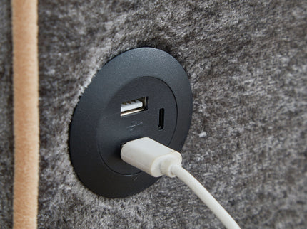 Pull Out Sofa Bed With Adjustable 3 Position Backrest, USB Charging Ports, Side Pockets