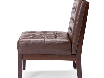 Contemporary Accent Chair With Tufted Waffle Stitch - Dark Brown