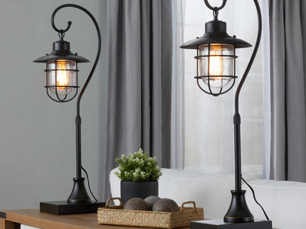 Landen - Contemporary Task Lamp (Set of 2) - Oil Rubbed Bronze / Clear