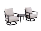 Gray / 3 Pc. Side Table, 2 Swivel Chairs