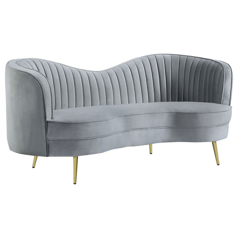 Sienna - 2 Piece Back Living Room Set, Sofa & Loveseat - Gray