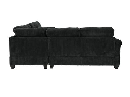Modern Sectional Set With Corner Wedge, Loveseat, Ottoman & 2 Pillows