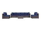 Blue / 4 Pc. Sectional, 2 Chairs, Table