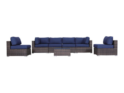 Seating Set With Cushions Handcrafted Wicker Design