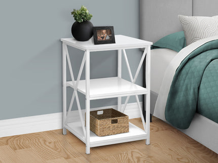 3 Tier Accent Table, Side Marble Look Contemporary & Modern