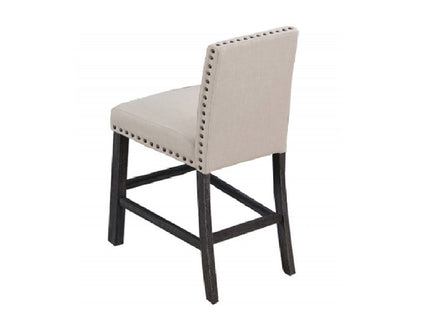 Upholstered Counter Dining Chair, Nailhead Trim (Set of 2) - Natural