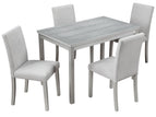 Gray / 5 Pc. Rectangular Table, 4 Chairs