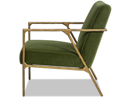 Aerin - Hammered Brass Upholstered Accent Arm Chair