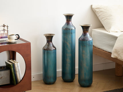 Modern Droplet Shaped Floor Vase Set, 3 Piece Home Decor