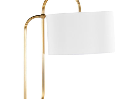 Leslie - Glam / Art Deco Floor Lamp - Gold / White