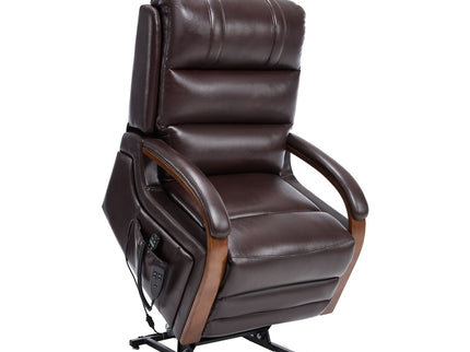 Power Lift Recliner Chair Dual Motor Infinite Position With Heat Massage And Heavy Duty Motion Mechanism - Brown
