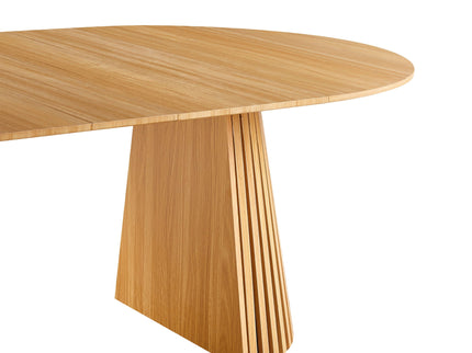 Extendable Pedestal Multifunctional Dining Table - Oak