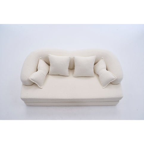 Foldable Sofa Bed, Boneless Couch Convertible Sleeper With 4 Pillows