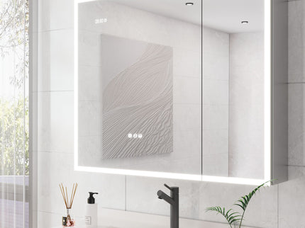 Bathroom Medicine Cabinet With Lights, LED Medicine Cabinet With Mirror, Lighted Medicine Cabinet With Defogger